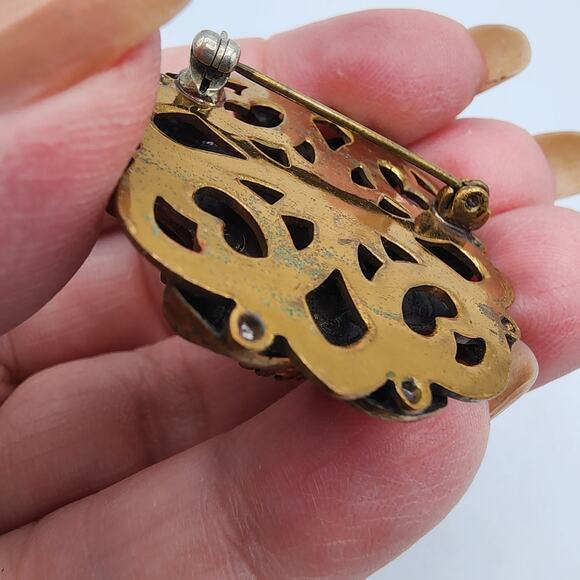 Antique Victorian Mourning Brooch c.1890–1910 with Later Safety Clasp Conversion - Picture 7 of 8